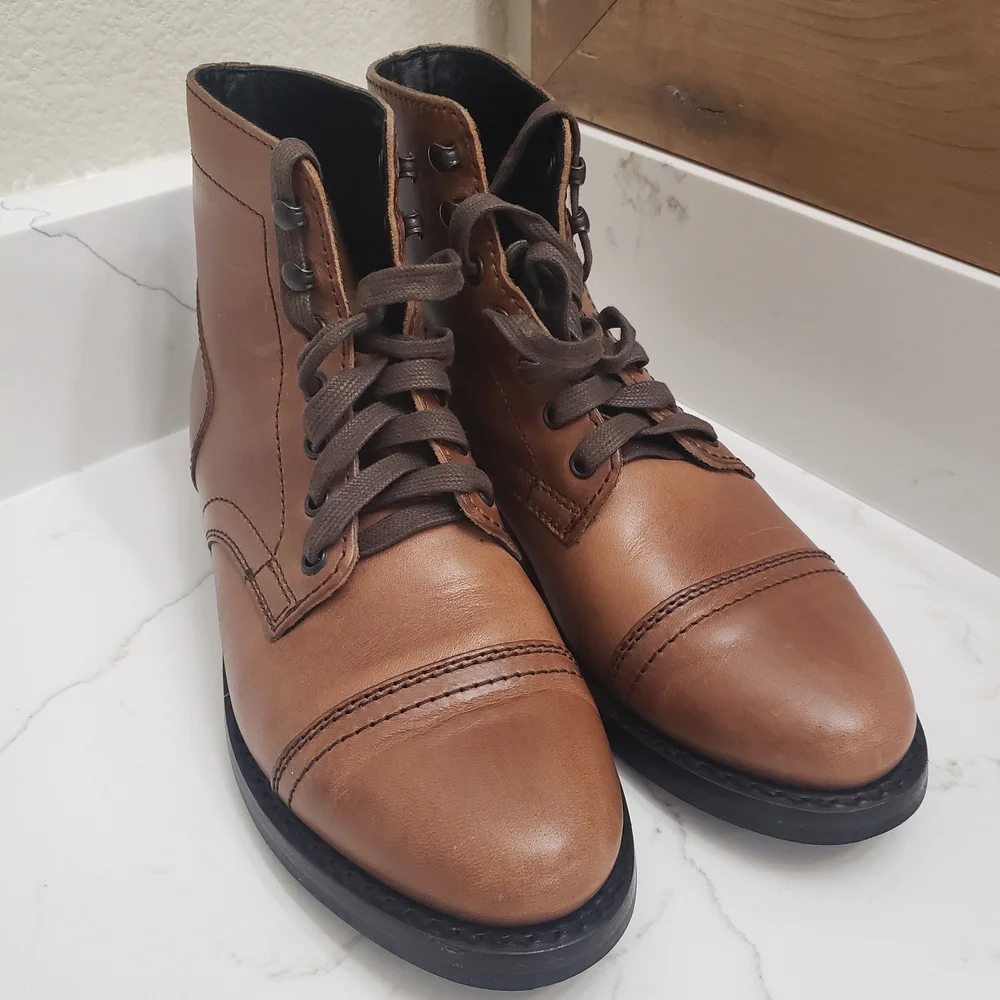 Thursday Boot Company Brown/Tan Laceup Ankle Boots Size 7 - Picture 3 of 8